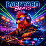 DJ chicken at the turntables