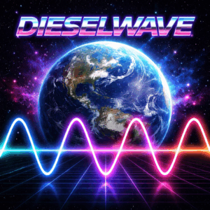 Electric neon waves over Earth